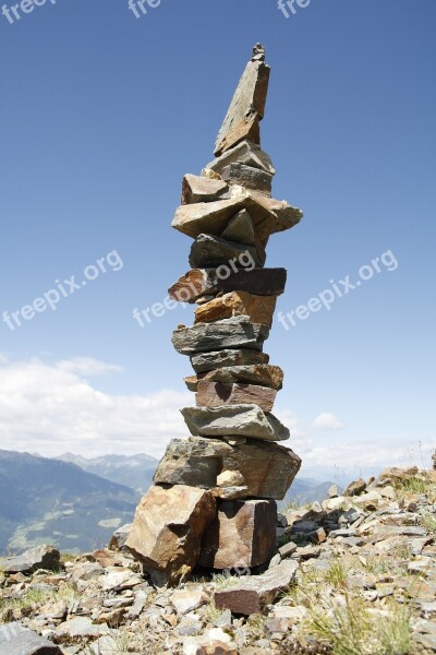 Stones Stone Tower Mountain Nature Sky Balance