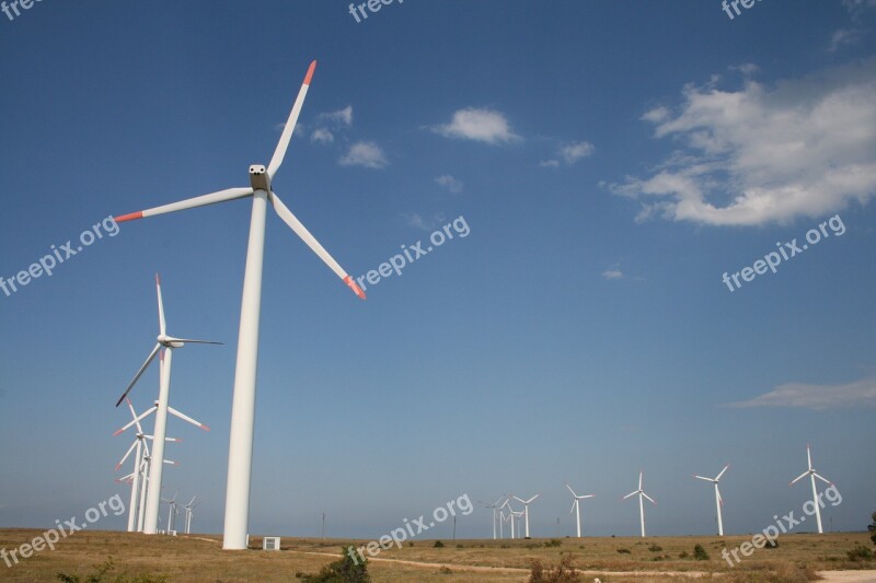 Wind Power Wind Electricity Bulgaria Free Photos