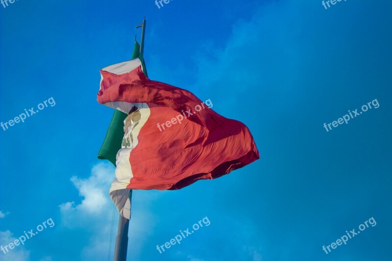 Flag Mexico Wind Flag Of Mexico Sky