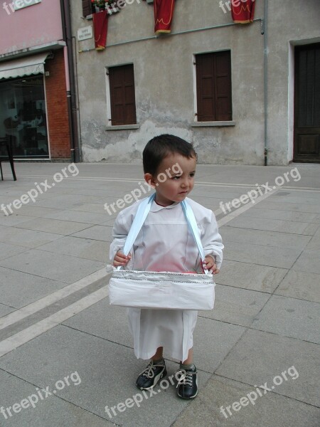 Children Flowers Catholic First Communion Italy