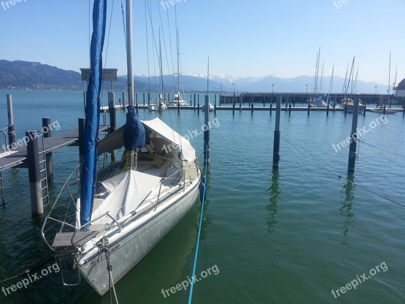 Sailing Boat Marina Lindau Lake Constance Lake