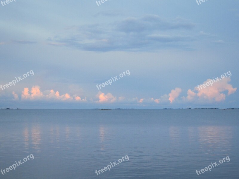 Himmel Sea Archipelago Mirroring Evening Sun