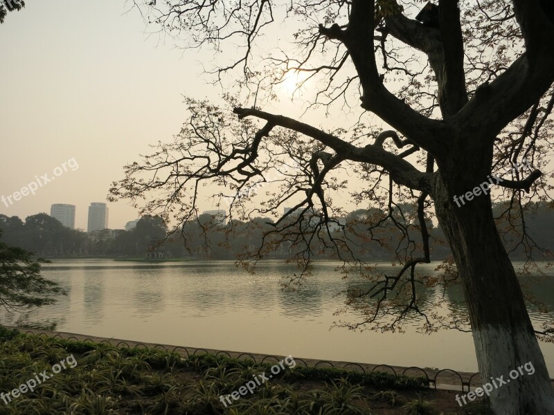 Landscape Hoan Kiem Lake Lake Hanoi Free Photos