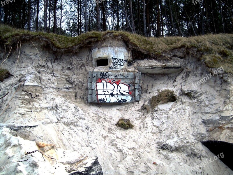 Dunes Landscape Bunker Old Graffiti