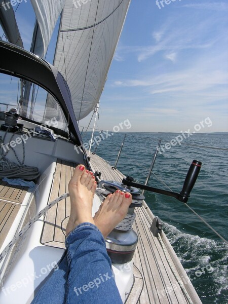 Sailing Boat Relaxation Water Sea Sail