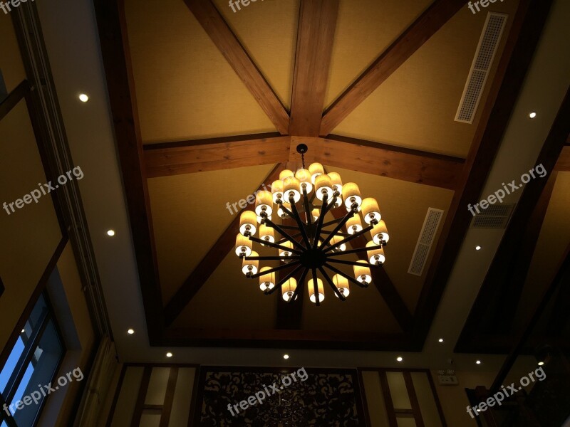 Decoration Wood Chandelier Dome Light Household