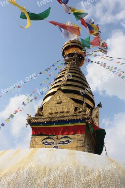 Nepal Kathmandu Swayambhunath Monkey Temple Stupa