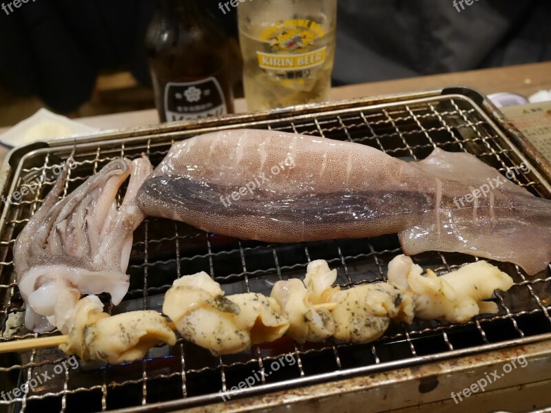 Tavern Grilled Squid Liquor Japan Fish