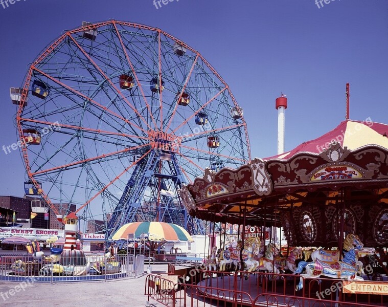 Ferris Wheel Coney Island New York Amusement Park Ride