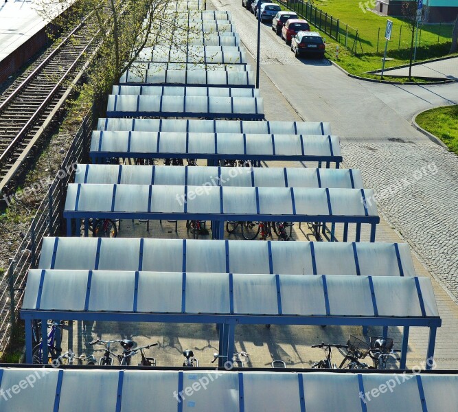 Railway Station Bike Racks Covered Fredersdorf Brandenburg