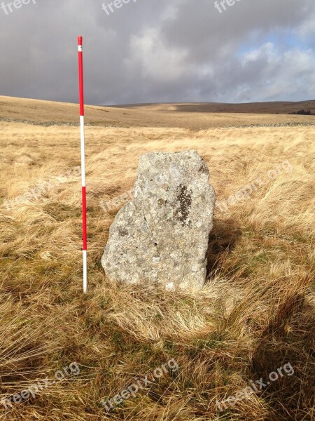 Dartmoor Stone Monolith Landscape Uk