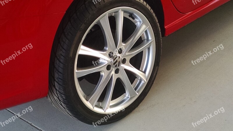 Wheels Red Rims Free Photos