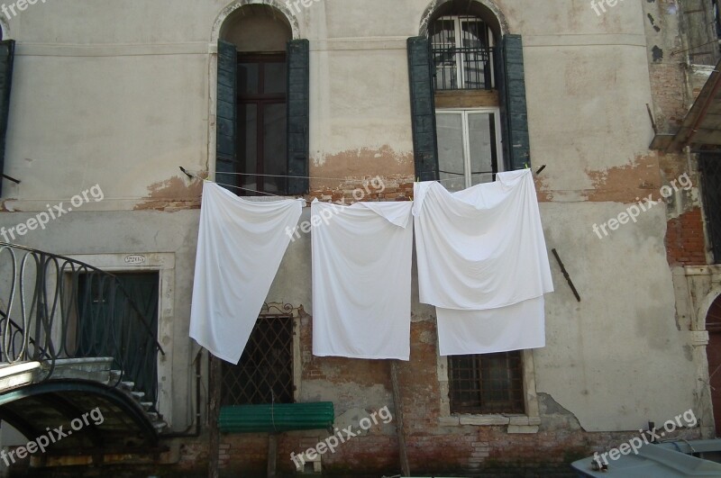 Venice Drying Linen Window Free Photos