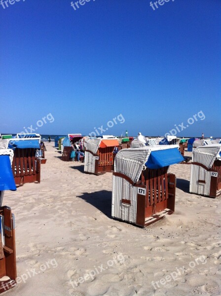 Beach Chair Beach Sky Blue Free Photos