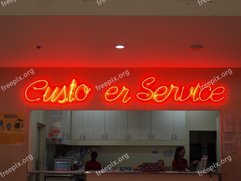 Sign Neon Business Advertising Glowing