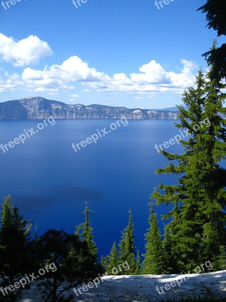 Crater Lake Cascade Mountains National Park Oregon Cascade