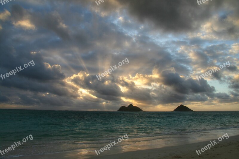 Sunrise Island Paradise Seascape Nature