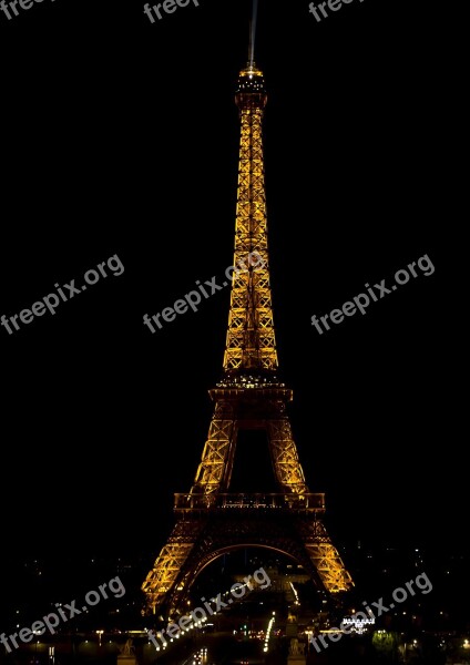 Eiffel Night Light City Dark