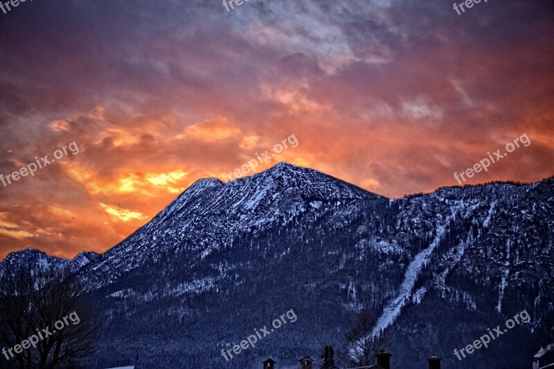 Gamsknogel Mountain Sunrise Summit Götterdämmerung