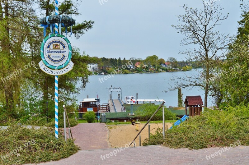 Beer Garden Access Sign At The Lake Stairs