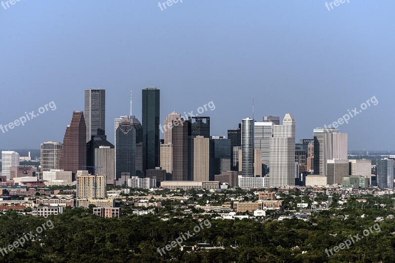 Skyline Houston Downtown Cityscape Texas