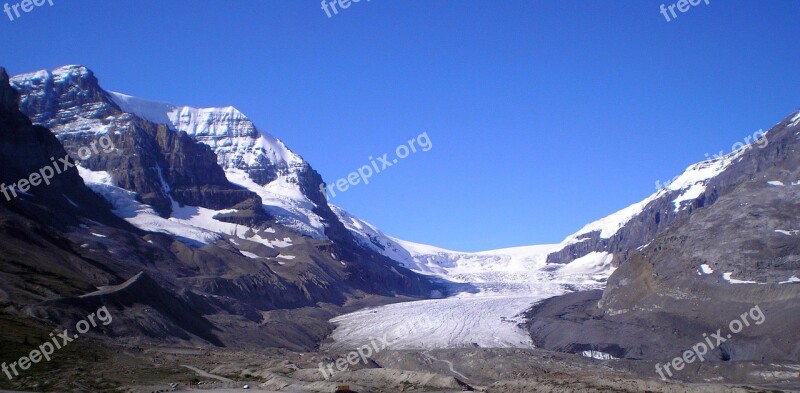 Glacier Athabasca Landscape Ice Alberta