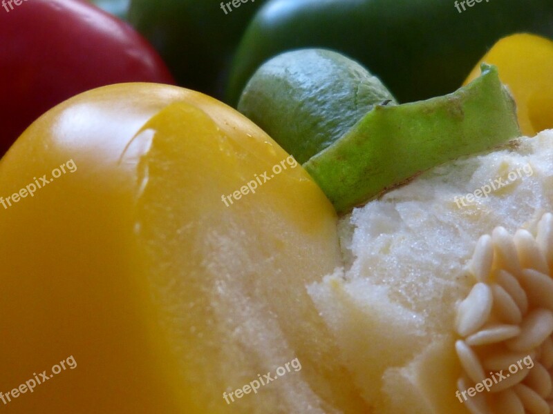 Macro Close Up Paprika Vegetables Yellow