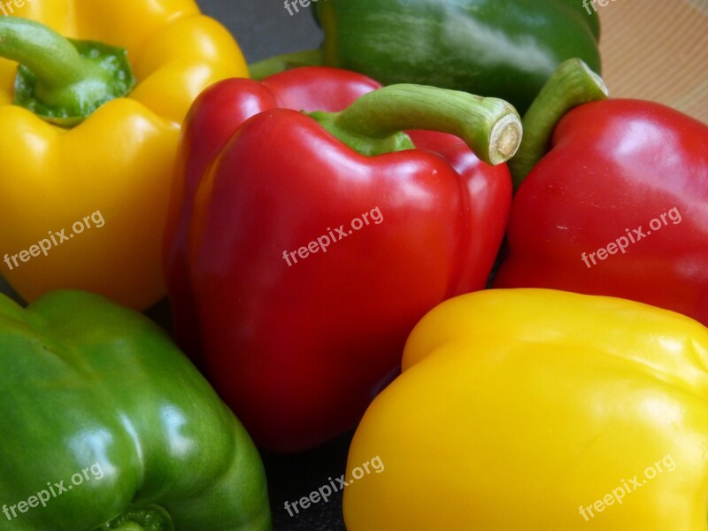 Macro Close Up Paprika Vegetables Yellow