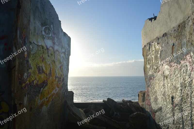 Wall Ocean Horizon Bunker Sea