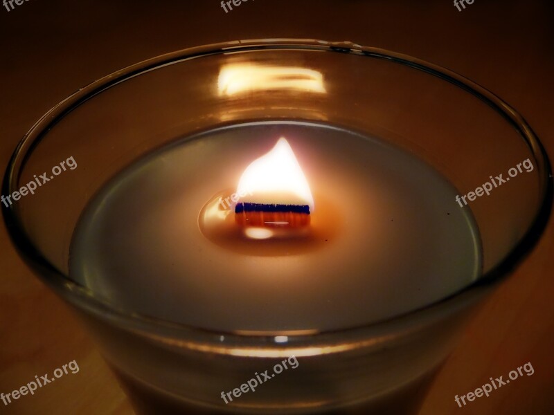 Candle Flame Wooden Wick Fire Candlelight