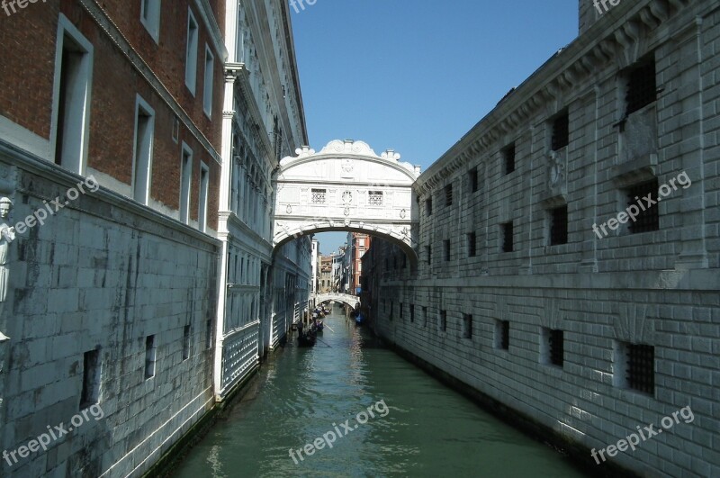 Venice Bridge Sighs Channel Wall