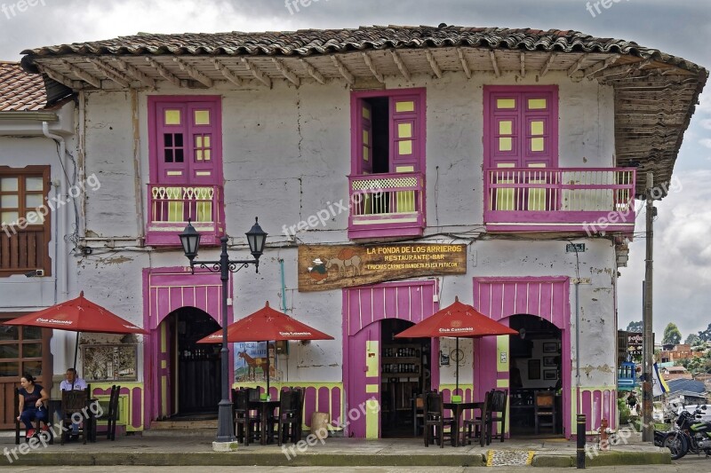 Colombia Salento Building Architecture Colonial Style