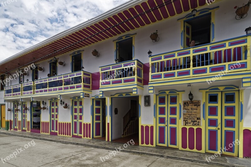 Colombia Salento Building Architecture Colonial Style