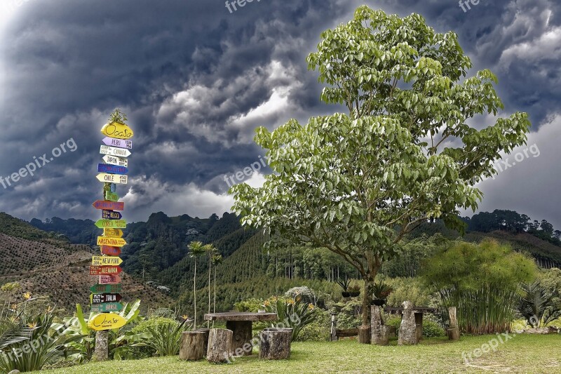 Colombia Landscape Directory Sky Clouds