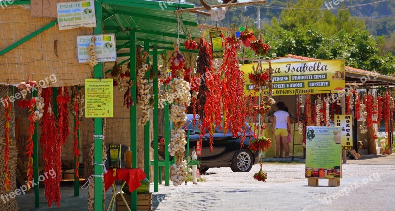 Chilli Peppers Garlic Shops Road Sale