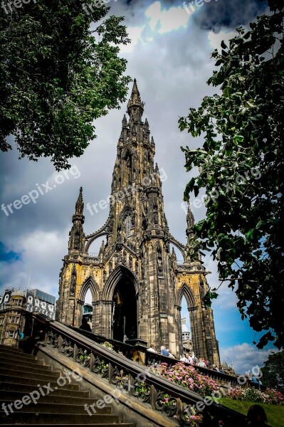 The Scott Monument Edinburgh Scotland Architecture Monument