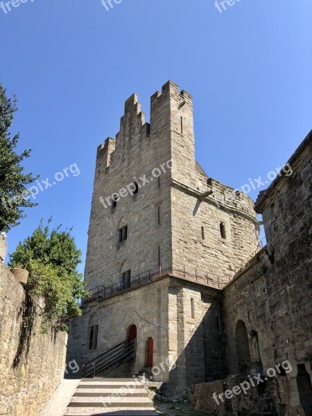 Tower Medieval Pierre Carcassonne Occitania