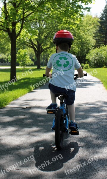 Cycling Child On Bike Recycle Three Years Old Pedal Power