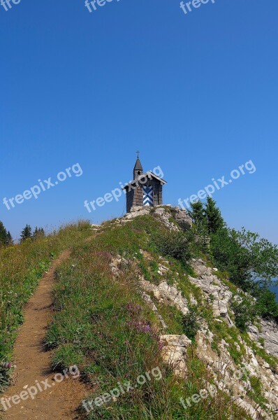 Mountains Chapel Church Landscape Alpine