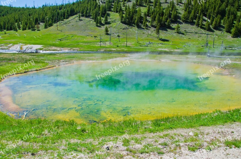 Yellow Stone Scenic Nature Water Free Photos