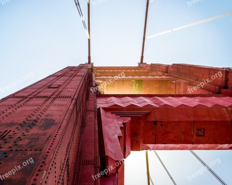 Golden Gate Bridge Bridge Red Architecture Landmark