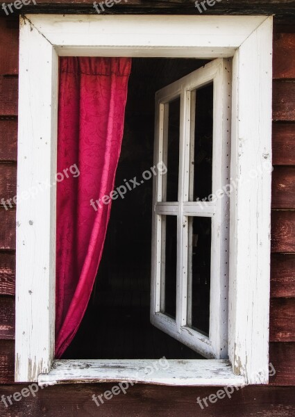 Window Curtain Old Architectural Building