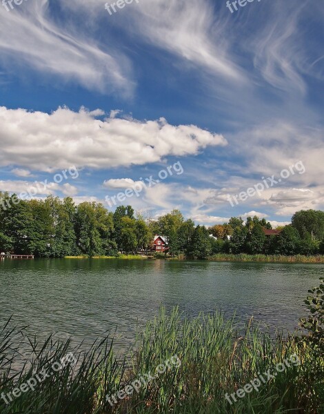 Lake Sky Clouds Trakai Lithuania