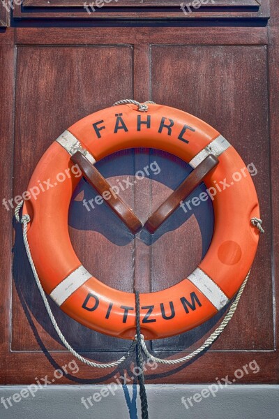 Lifebelt Ferry Ditzum Ship Water