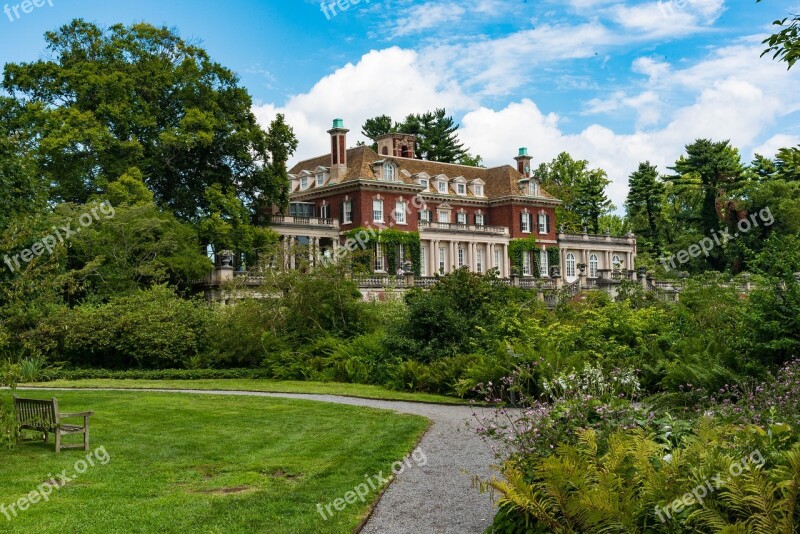 Mansion Landscaping Architecture Path Blue Sky