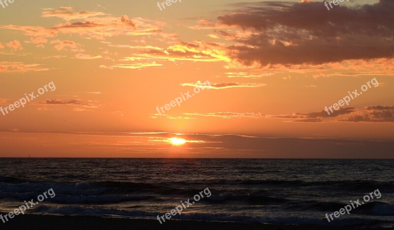 The Baltic Sea Sunset Clouds Mood Free Photos