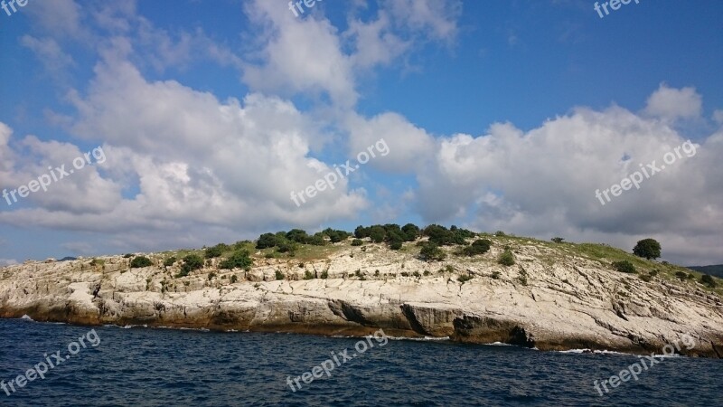 Islet Seaside Clouds Travel Free Photos