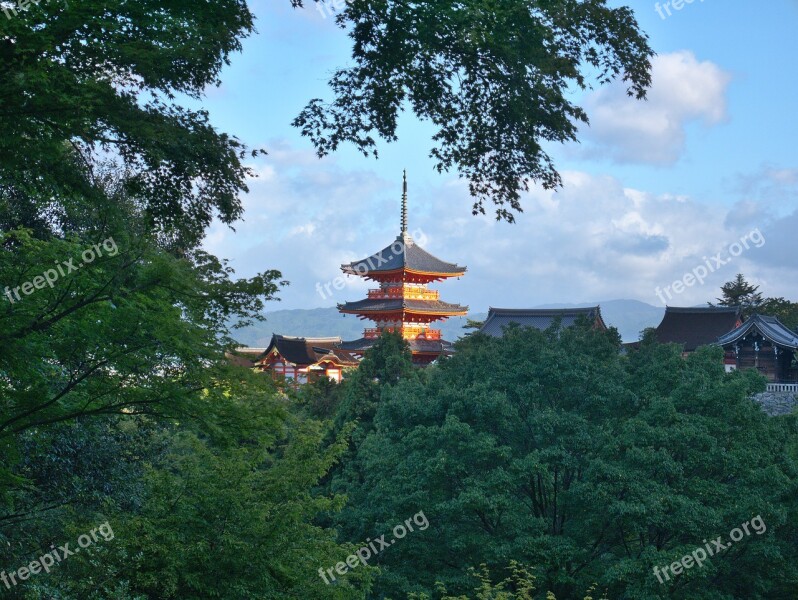 Pagoda Kyoto Kyomizudera Higashiyama Temple