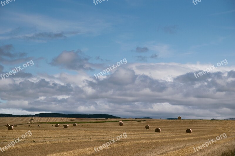 Palencia Mowing Straw Clouds Sky