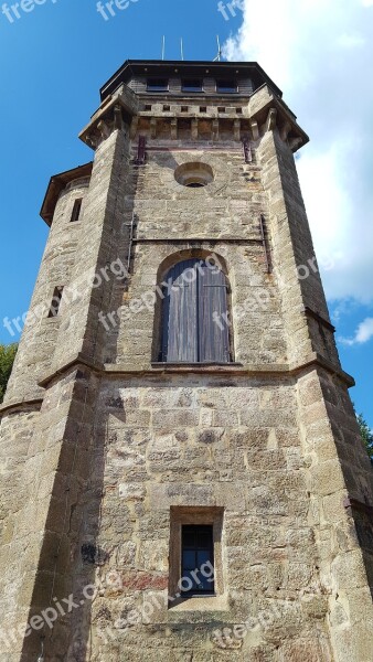 Tower Granite Stone Sky Clouds Auer Mountain Vogtland